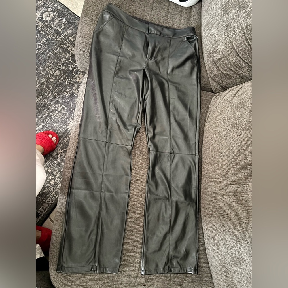 Black Faux Leather Pants